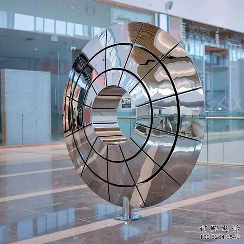 抽象圓盤雕塑廠家 酒店小品 現(xiàn)代不銹鋼圓盤雕塑廠