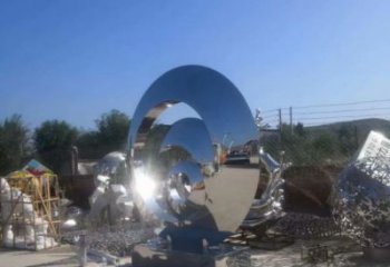 創(chuàng)意圓盤(pán)雕塑廠家 鏡面小品 公園不銹鋼圓盤(pán)雕塑廠