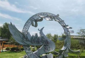 幾何圓盤(pán)雕塑廠家 創(chuàng)意小品 鏤空不銹鋼圓盤(pán)雕塑廠