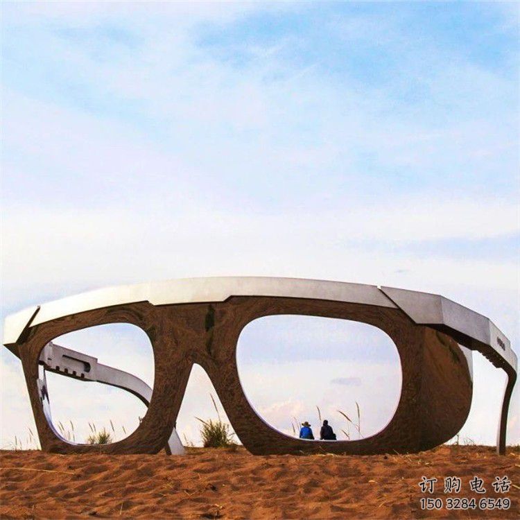房地產(chǎn)眼鏡雕塑廠家 抽象擺件 鍛造不銹鋼眼鏡雕塑廠