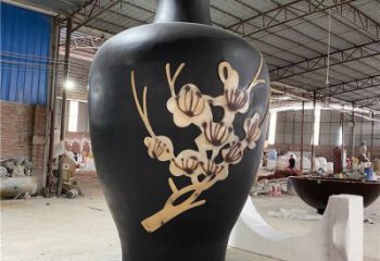 大型商場(chǎng)花瓶雕塑廠家 仿真擺件 烤漆不銹鋼花瓶雕塑定做