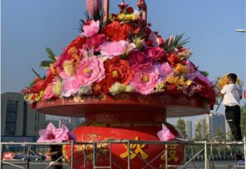 仿古花籃雕塑廠家 大型小品 房地產不銹鋼花籃雕塑生產