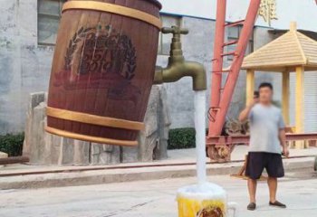 現代酒壇雕塑廠家 大型別墅區(qū)擺件 烤漆不銹鋼酒壇雕塑生產
