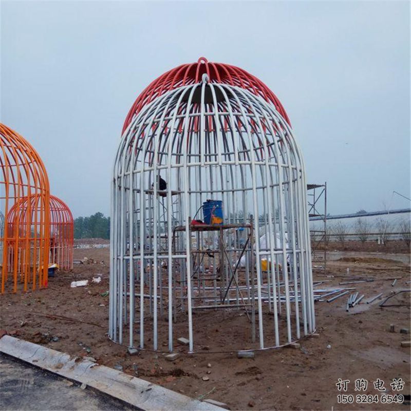 彩繪鳥籠雕塑廠家 鋼管擺件 街頭不銹鋼鳥籠雕塑廠 彩繪鳥籠雕塑廠家 鋼管擺件 街頭不銹鋼鳥籠雕塑廠