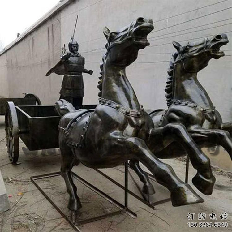 中式馬車雕塑廠家 公園仿古小品 游樂場(chǎng)不銹鋼馬車雕塑廠