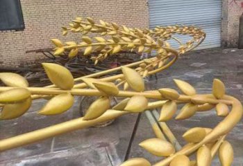 中式水稻雕塑廠家 烤漆仿真小品 游樂(lè)場(chǎng)不銹鋼水稻雕塑廠