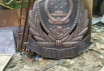 廣場(chǎng)校徽雕塑廠家 現(xiàn)代校園小品 烤漆?；盏袼軓S