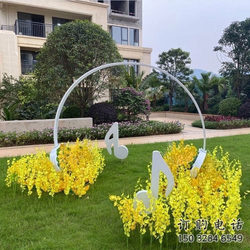 廣場耳機(jī)雕塑廠家 現(xiàn)代公園小品 戶外不銹鋼耳機(jī)雕塑廠