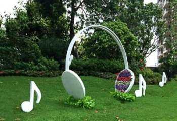 步行街耳機(jī)雕塑廠家 游樂場(chǎng)小品 創(chuàng)意不銹鋼耳機(jī)雕塑廠