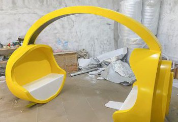 中式耳機(jī)雕塑廠家 歐式小品 游樂場(chǎng)不銹鋼耳機(jī)雕塑廠