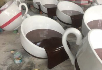幾何咖啡杯雕塑廠家 廣場小品 現(xiàn)代咖啡杯雕塑價(jià)格
