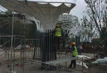 公園花傘雕塑廠家 戶(hù)外擺件 大型不銹鋼花傘雕塑定制