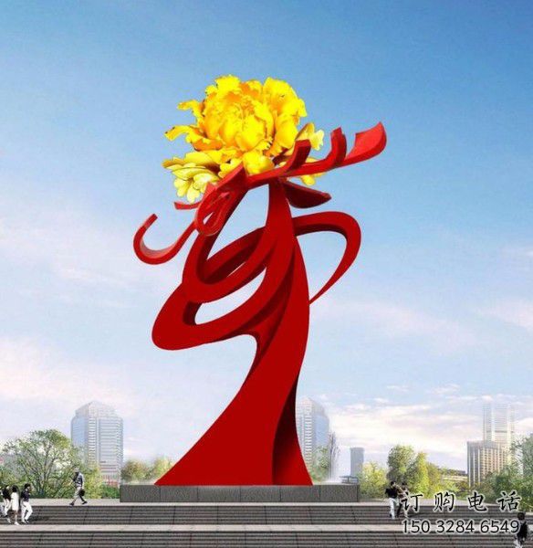現(xiàn)代菊花雕塑廠家 大型別墅區(qū)擺件 烤漆不銹鋼菊花雕塑廠