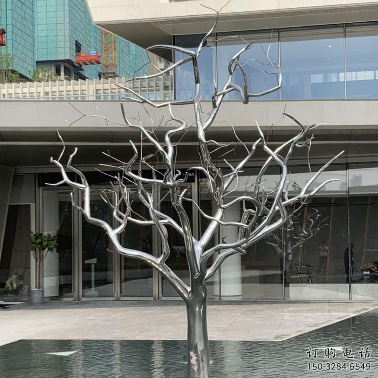 大型樹(shù)枝雕塑廠家 鍛造小品 庭院不銹鋼樹(shù)枝雕塑廠