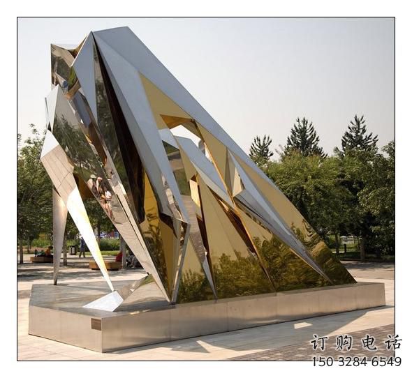 鏡面竹子雕塑廠家 大型擺件 現(xiàn)代不銹鋼竹子雕塑廠