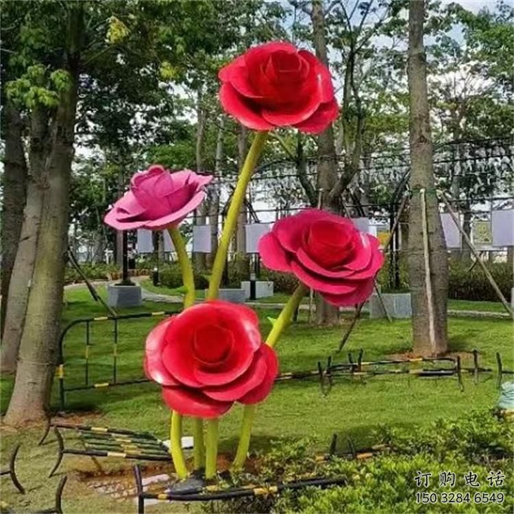 異形月季雕塑廠家 現(xiàn)代公園小品 廣場(chǎng)不銹鋼月季雕塑廠