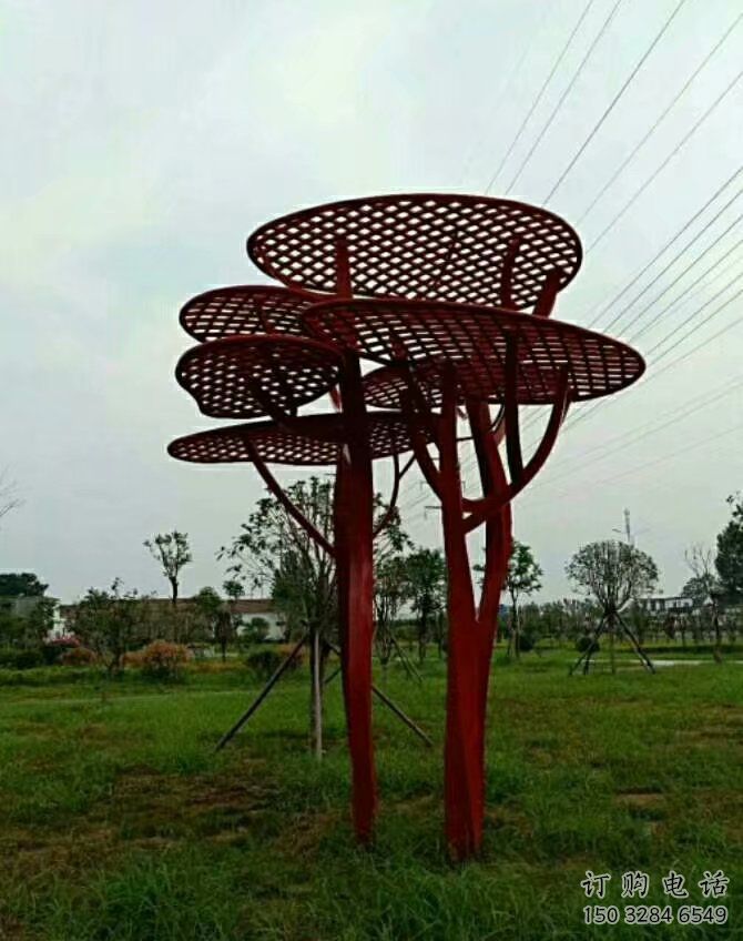 烤漆大樹(shù)雕塑廠家 鏤空小品 戶外不銹鋼大樹(shù)雕塑廠