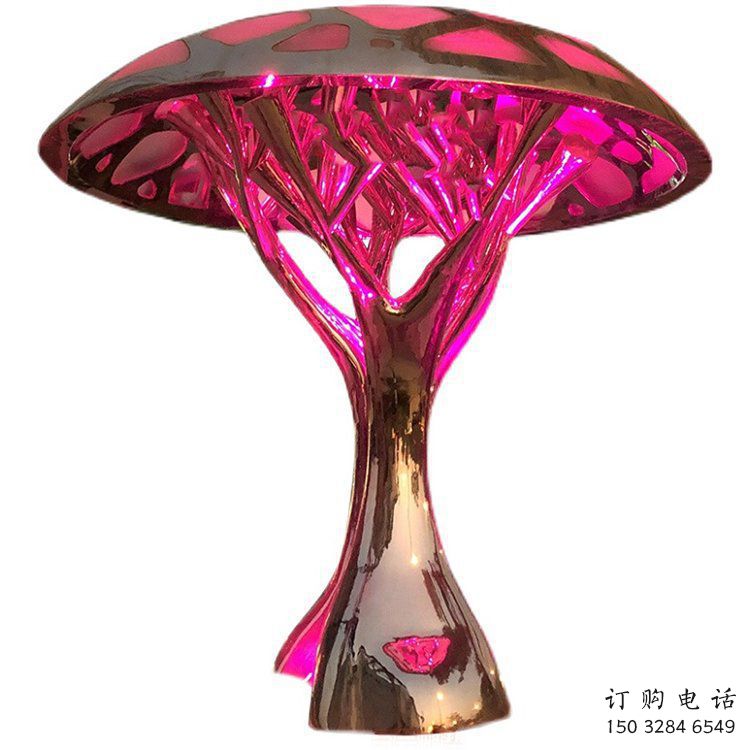 幾何樹冠雕塑廠家 發(fā)光小品 現(xiàn)代不銹鋼樹冠雕塑價格