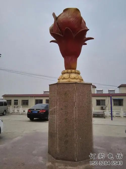 創(chuàng)意石榴花雕塑廠家 廣場(chǎng)小品 公園不銹鋼石榴花雕塑廠