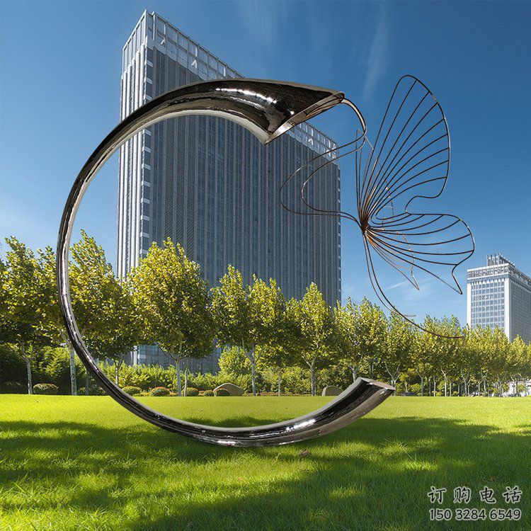 公園喇叭花雕塑廠家 戶外擺件 現(xiàn)代不銹鋼喇叭花雕塑廠
