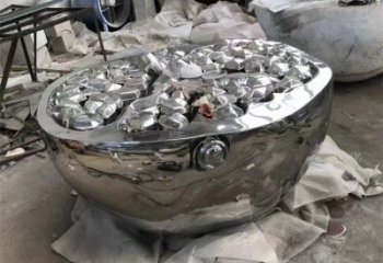 現代石榴雕塑廠家 大型別墅區(qū)擺件 創(chuàng)意不銹鋼石榴雕塑廠