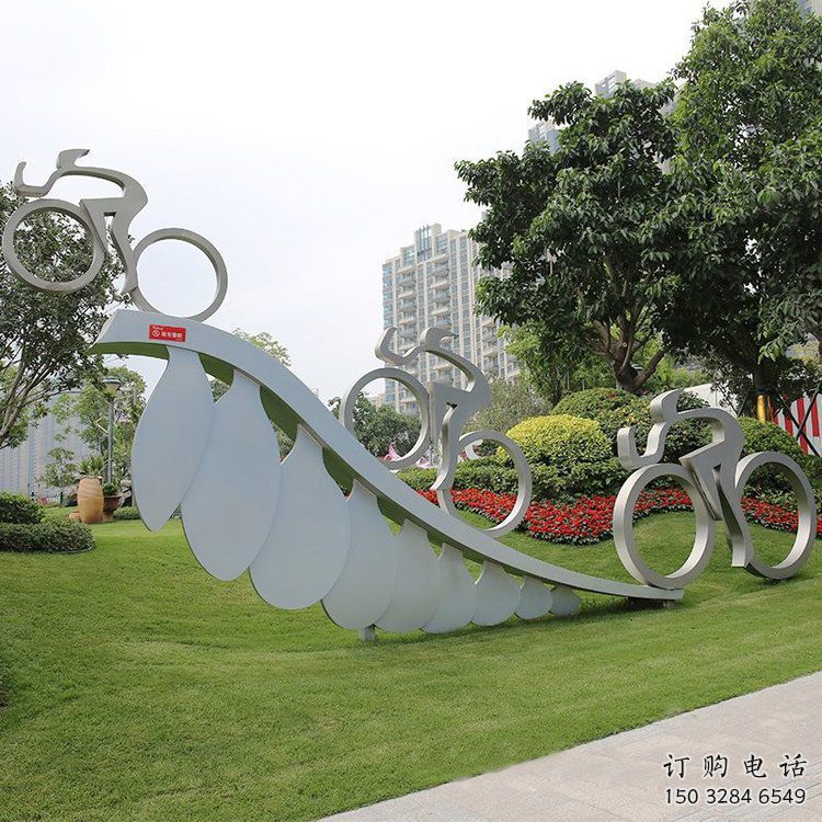 歐式騎車人雕塑廠家 抽象擺件 體育場(chǎng)不銹鋼騎車人雕塑廠