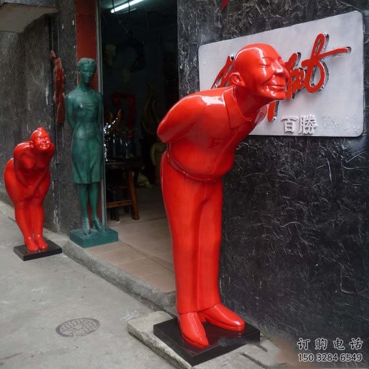 烤漆迎賓雕塑廠家  廣場小品  創(chuàng)意不銹鋼迎賓雕塑廠