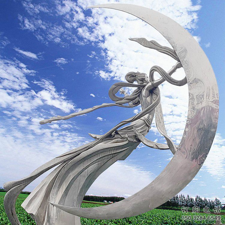 戶(hù)外嫦娥奔月雕塑廠家 噴漆小品  現(xiàn)代嫦娥奔月雕塑廠