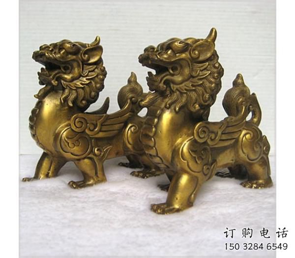 仿古貔貅雕塑廠家  鑄造廣場(chǎng)小品 戶外噴漆貔貅雕塑擺件