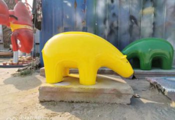 抽象北極熊雕塑廠(chǎng)家  公園小品 烤漆北極熊雕塑擺件
