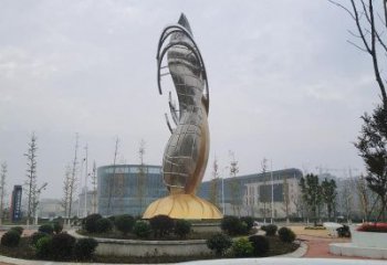 現(xiàn)代雙魚(yú)雕塑廠家 大型別墅區(qū)擺件  創(chuàng)意不銹鋼雙魚(yú)雕塑小品
