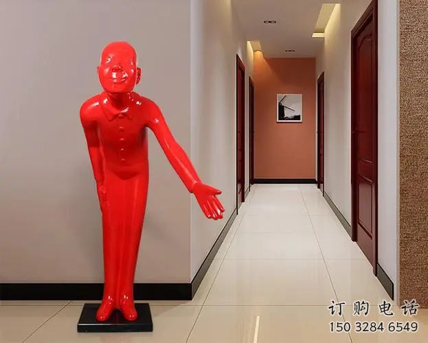 抽象噴漆迎賓人物雕塑