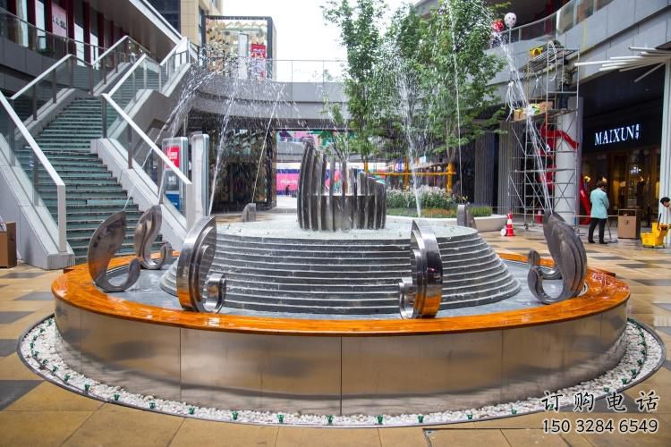 噴泉雕塑廠家，魚(yú)噴水噴泉雕塑，不銹鋼水景魚(yú)噴泉雕塑