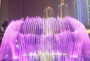 噴泉雕塑廠家，彩色燈光水景，不銹鋼燈光噴泉雕塑廠家