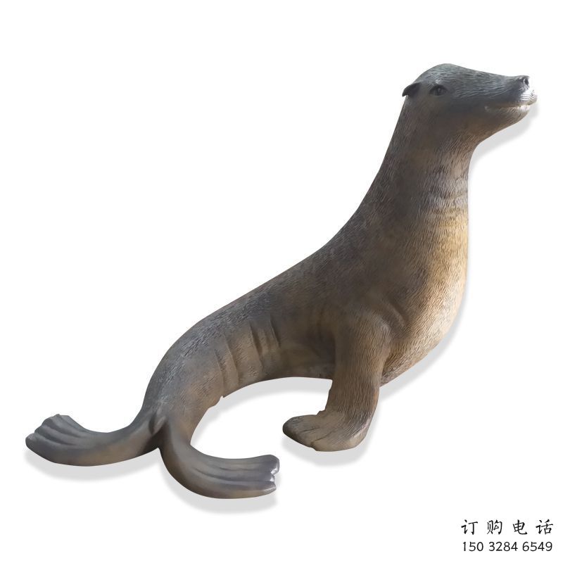 門(mén)口海豹雕塑加工 售樓處仿真雕塑 彩繪小品