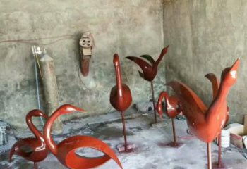 遼寧景區(qū)鳥(niǎo)類(lèi)雕塑，噴水造型，剪影工藝