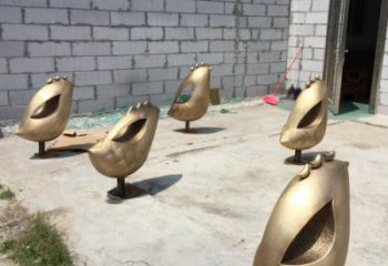 浙江室內(nèi)鳥(niǎo)類雕塑，景觀題材，鍍銅工藝