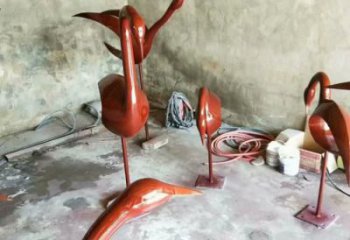 湖北庭院鳥類雕塑，現(xiàn)代小品，彩繪工藝