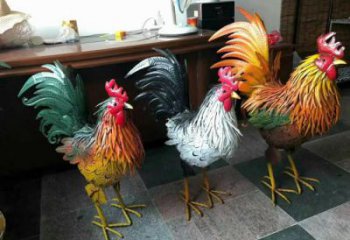 新疆室內(nèi)小雞雕塑，動(dòng)物小品，鐵藝工藝