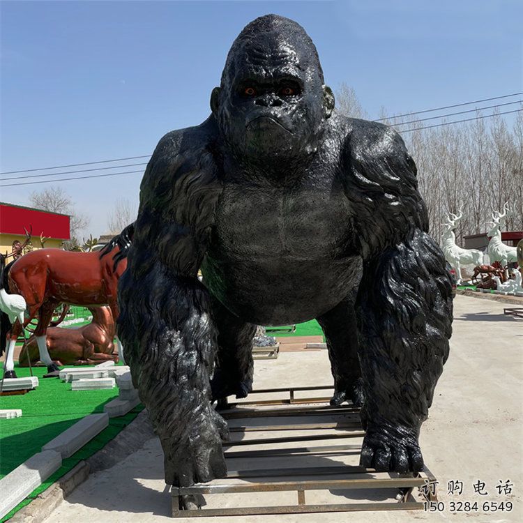 寧夏操場(chǎng)猩猩雕塑，公園題材，剪影工藝