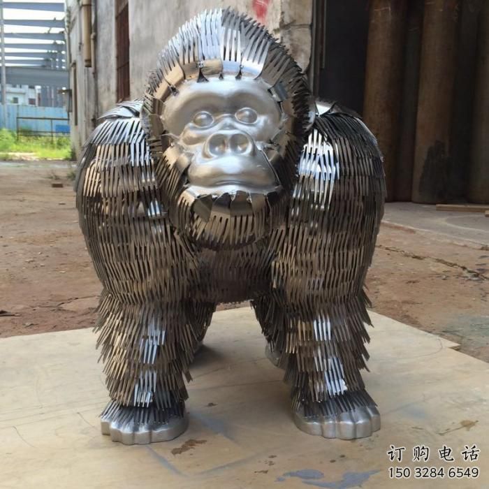浙江庭院猩猩雕塑，動物主題，拉絲工藝