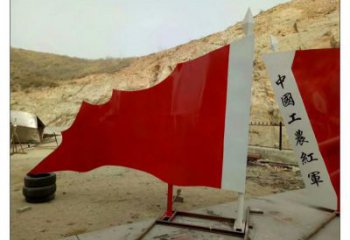 供應(yīng)房地產(chǎn)紅旗雕塑廠家，革命黨建雕塑，烤漆工藝