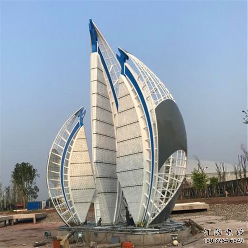 戶外帆船雕塑廠家，鍍金歐式雕塑，鍍金工藝