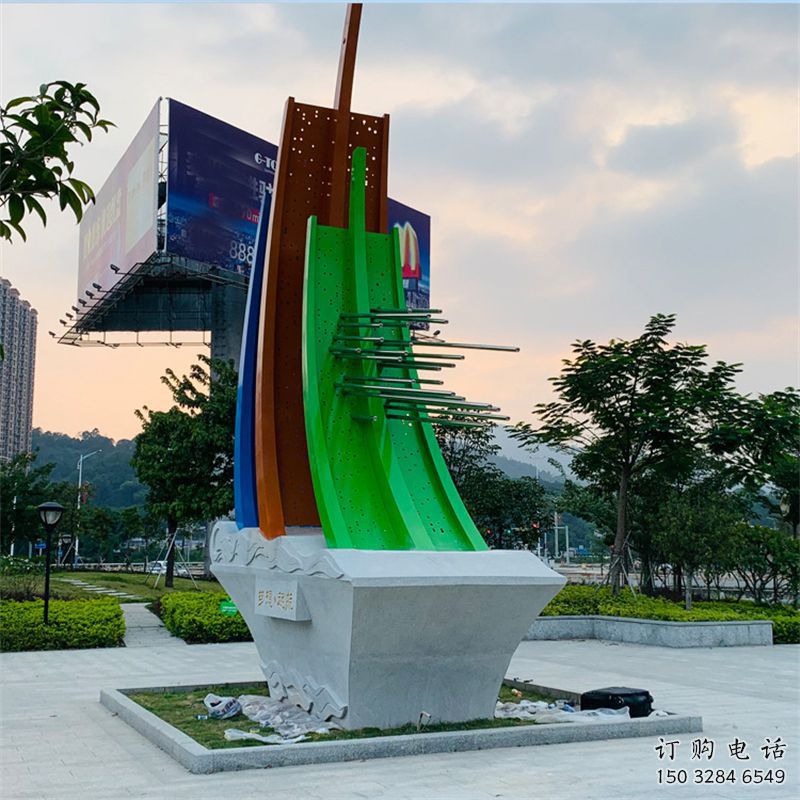 酒店帆船雕塑，鍍金歐式雕塑，仿古擺件
