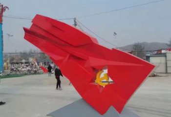 售樓部黨徽雕塑生產(chǎn)商，戶外景觀雕塑，烤漆題材