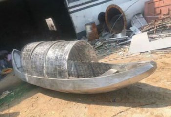 室內(nèi)景觀雕塑加工廠，拉絲帆船雕塑，抽象效果