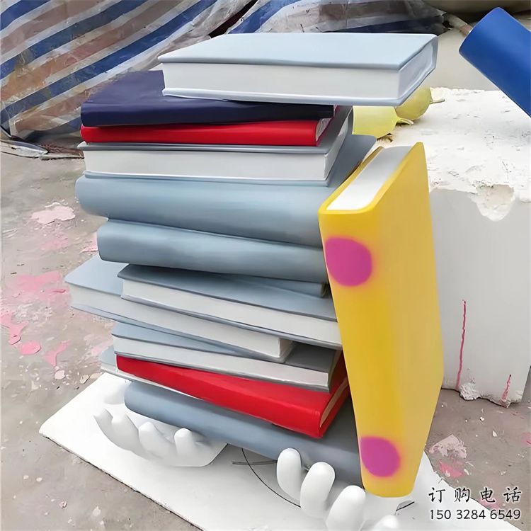 書雕塑廠家，重疊造型結(jié)構(gòu)，公園戶外不銹鋼雕塑 (1)