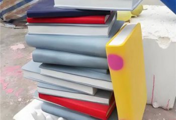 書雕塑廠家，重疊造型結(jié)構(gòu)，公園戶外不銹鋼雕塑 (1)