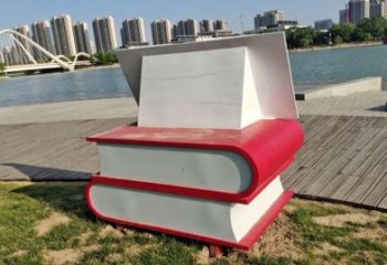 書雕塑廠家，重疊造型結(jié)構(gòu)，公園戶外不銹鋼雕塑 (7)