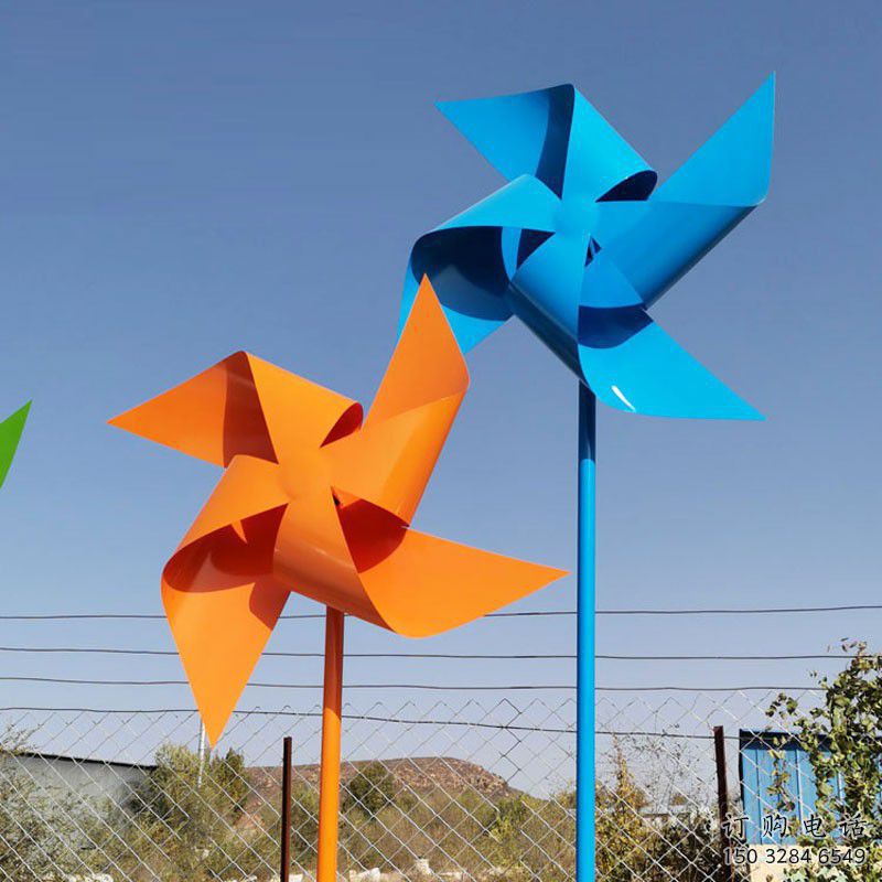 風(fēng)車雕塑小品效果圖 景觀風(fēng)動(dòng)雕塑 噴漆旋轉(zhuǎn)雕塑